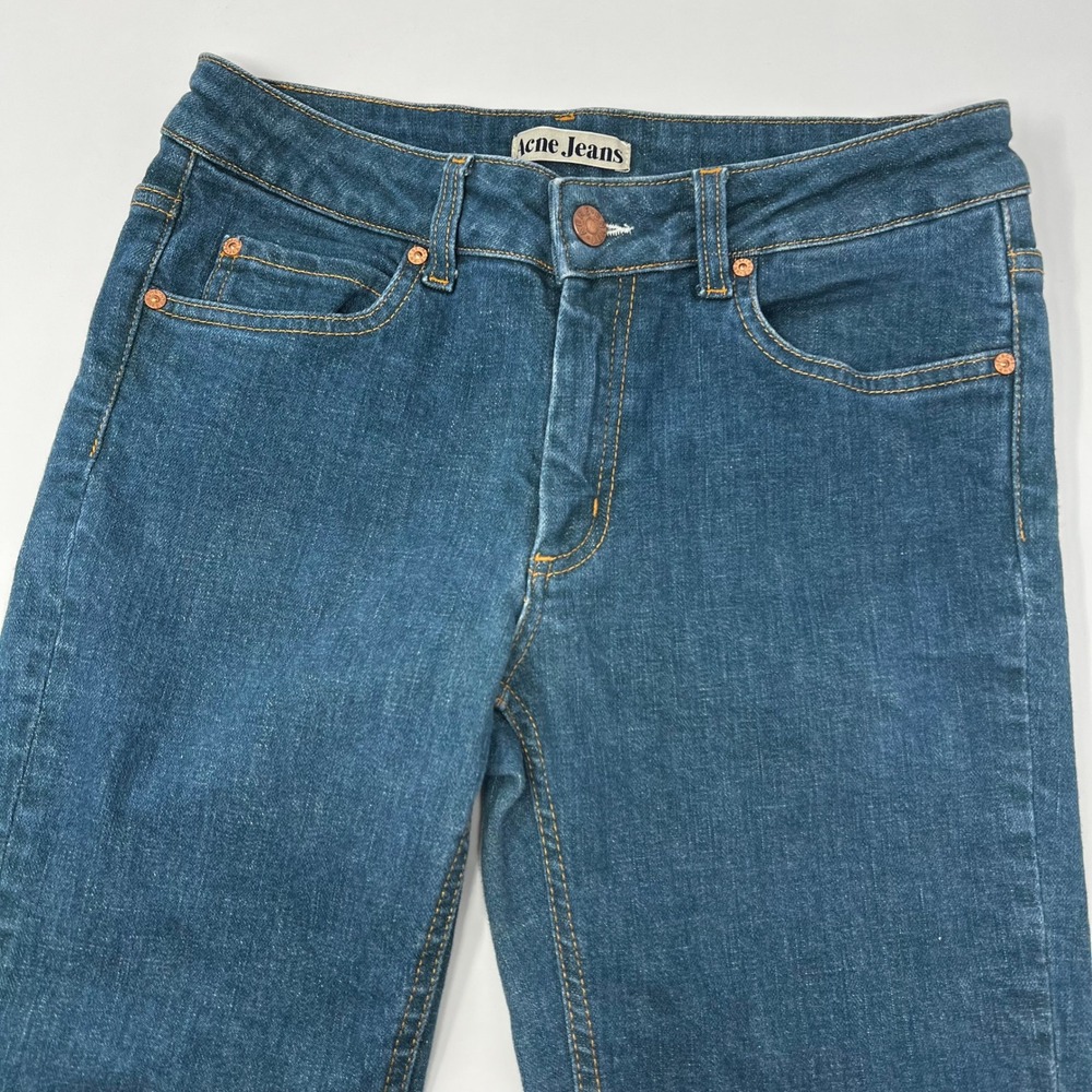 Acne Jeans Hex‎ Sonic Blue Straight Leg Denim Jeans Women 29x34 (Hemmed to 28")
